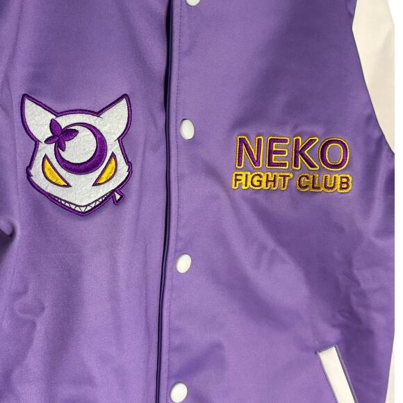 Mori Galaxy Neko Fight Club Jacket Women’s M Purple Varsity Anime Style - Picture 6 of 10